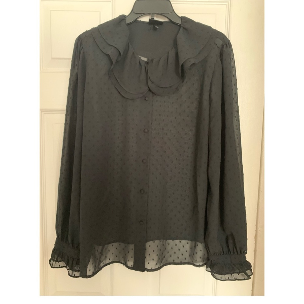 Black Sheer Dress Blouse